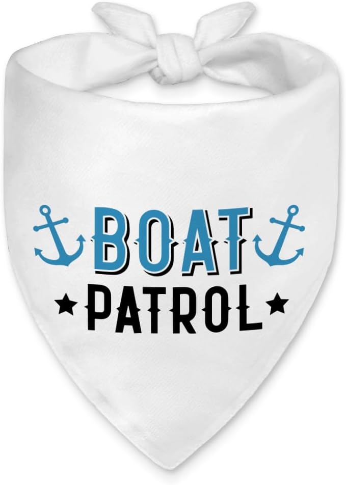 Boat Patrol Funny Dog Bandana, Nautical Patrol Dogs Costume for Boy Girl, Cute Summer Ocean Anchor Dog Bandana, Outdoor Hiking Beach Bandana, New Pet Birthday Gifts for Dogs Lovers