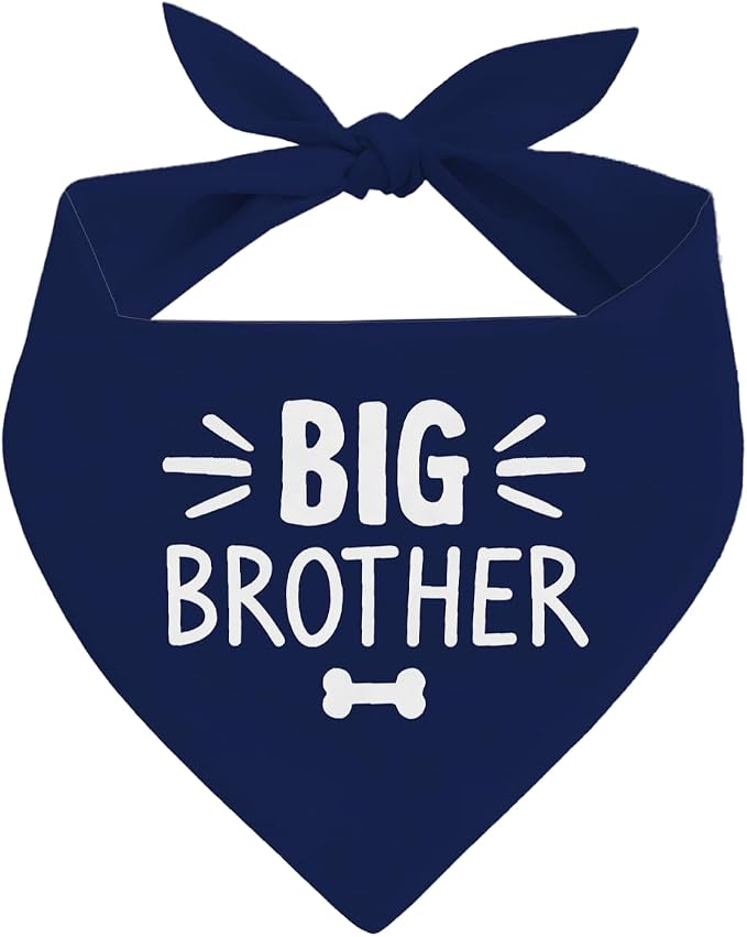 Big Brother Dog Bandana, Deep Blue Pet Dog Scarf Accessories, Pregnancy Announcement Big Brother Baby Reveal, Pet Dogs Triangle Scarf, Dogs Bandana for Small Medium