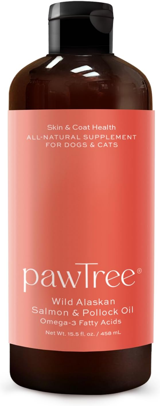 Salmon Oil-Dog and Cat Fish Oil Supplement-Ideal for Excessive Shedding Control, Seasonal Allergies, Itch Relief, Dry, Irritated Skin. with Heart-Healthy Omega-3 & Omega-6 Fatty Acids.