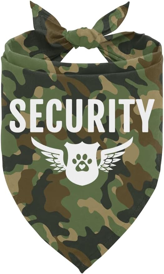Security Dog Bandana - Camouflage Pet Scarf Accessories, Triangle Scarf, Funny Cute Accessory for Small Medium Large Dogs, Gift for Dog Lover (C32)