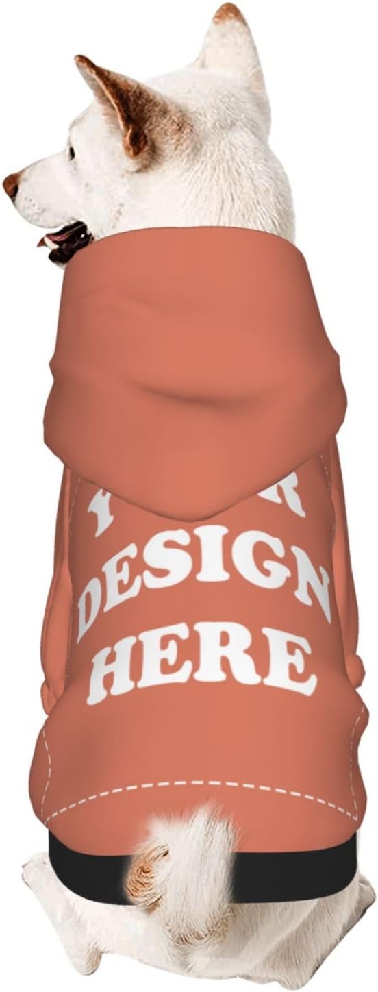 Dog Costume, Custom Dog Hoodie, Dog Name Costume Holiday Pet Pajamas Outfit, Personalized Pet Coat Costumes for Small Medium Large Dogs and Cats for Winter, Coral, XS