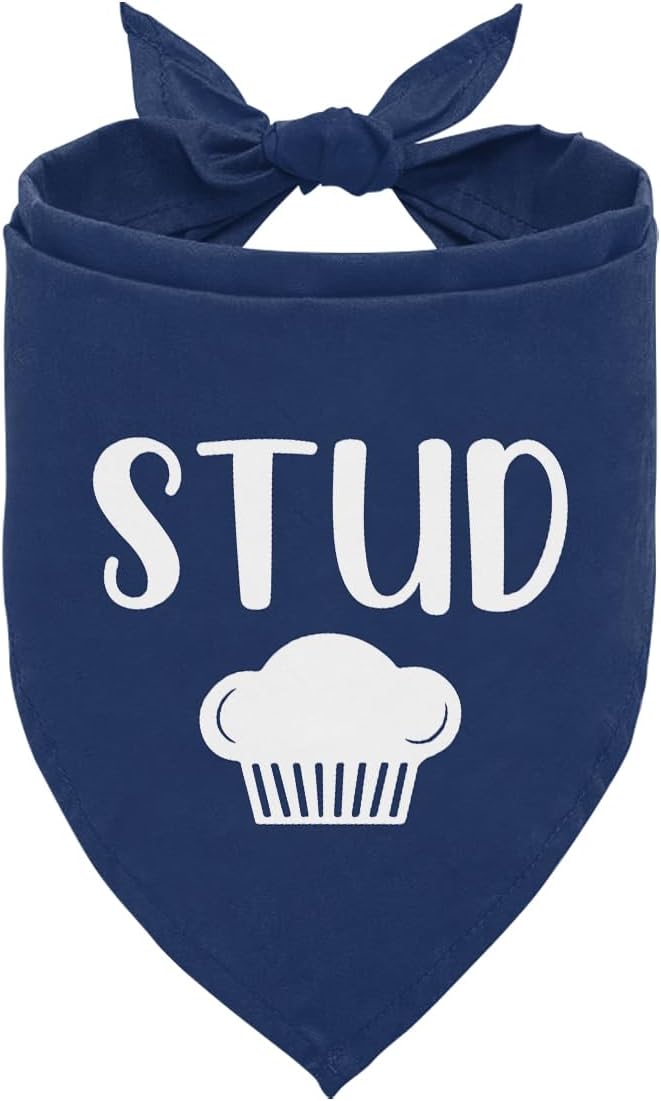 Stud Muffin Dog Bandana, Pet Scarf Accessories for Small Medium Dogs Cats Photo Prop, Funny Pet Bandana, Blue Dog Bandanas, Perfect Birthday for Dogs Lovers