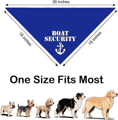 Boat Security Blue Dog Bandana, Nautical Gifts for Boat Lover Captain, Nautical Pet Accessory, Lake Life Dog Gear, Sailor's Pet Apparel, Christmas Birthday Gifts for Pup Mom Dad