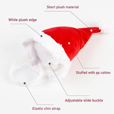 ANIAC Adjustable 3D Christmas Dog Santa Hat for Medium to Large Dogs Pet Dog Santa Costume…