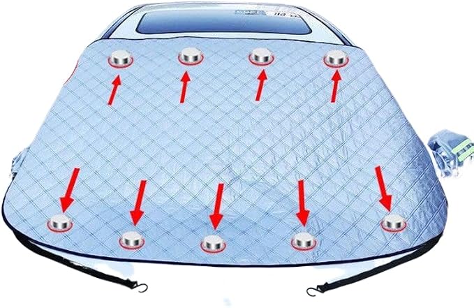 car Thickened Super Magnetic Front Windshield Anti-Frost Shading Anti-Snow Anti-Freeze Half Cover-9 Magnetic Small Snow Windproof Strap 380g