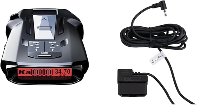 Cobra RAD 700i Laser Radar Detector + OBDII Power Cord Bundle - Premium Detection Range, Advanced Filtering Software, Apple CarPlay and Android Auto Compatible, Front and Rear Detection