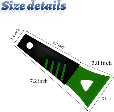 Ice Scraper for Car Windshield, 2PCS Plastic Handheld Vehicle Window Snow Frost LCE Remover Cleaning Freezer with Non-Slip Handle, Auto Freezer Shovel Defroster, Universal Fit (Green)