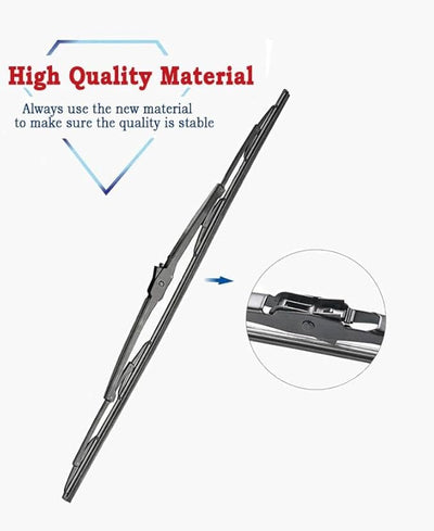 OEM Quality 18" + 18" Premium All-Seasons Metal Frame J-Hook Windshield Wiper Blades(Set of 2)