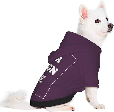 Personalized Chihuahua Dog Hoodie, Custom Pet Warm Sweatshirt Costume with Name Number Photo, Customize ID Clothes for Pupppy Kitten Dogs Cats, PlumPurple, XS
