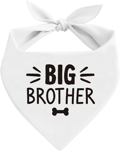 Big Brother Dog Bandana, White Pet Dog Scarf Accessories, Pregnancy Announcement Big Brother Baby Reveal, Pet Dogs Triangle Scarf, Dogs Bandana for Small Medium