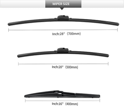 Front and Rear Windshield Wipers for Toyota Sienna 2011-2020 | Quiet and Streak-Free Front and Back Wiper Blades Assembly All-Season OEM Automotive Replacement Accessories