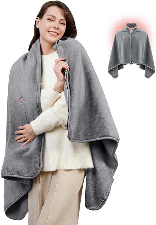 Cordless Heated Blanket (Battery Pack Not Included) - Battery Operated Heated Blanket Rechargeable USB Powered Heated Throw Blanket