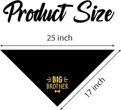 Big Brother Dog Bandana, Black Gold Pet Dog Scarf Accessories, Pregnancy Announcement Big Brother Baby Reveal, Pet Dogs Triangle Scarf, Dogs Bandana for Small Medium