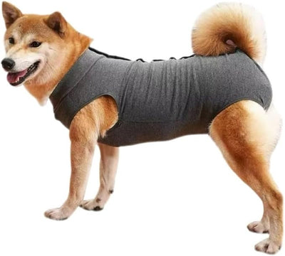 Dog Recovery Suit for Puppy & Small Dogs – Soft Cotton Anti-Lick Onesie, E-Collar Alternative for Abdominal Healing, Back Length 11-14" (Size M) – Please Check Size Chart Before Buying