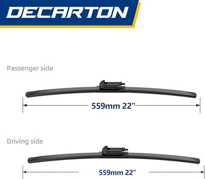 Windshield Wiper Blades Replacement for GMC Sierra 2007-2013 | OEM Quality 22-inch + 22-inch Premium (Pair for Front Windshield)