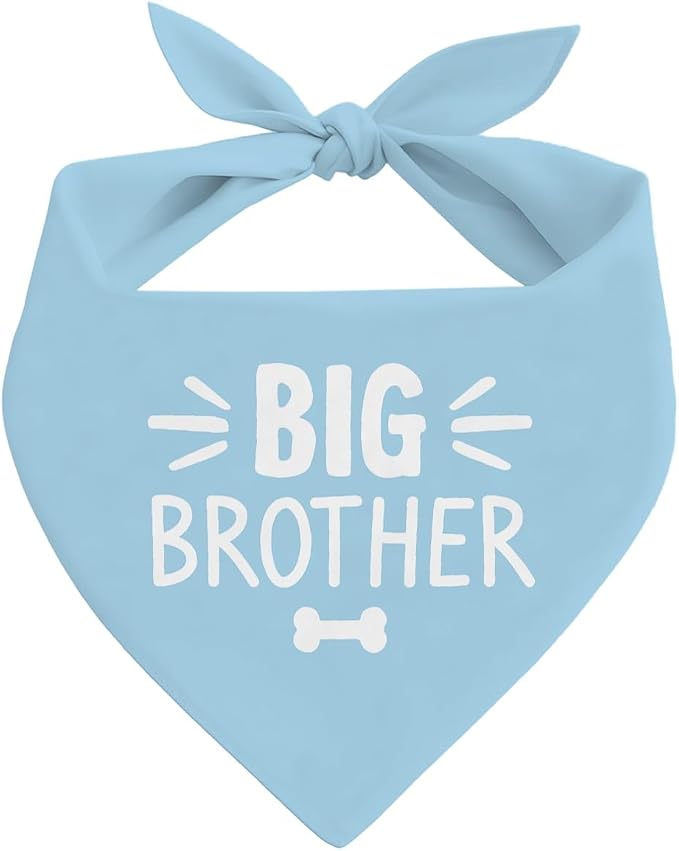 Big Brother Dog Bandana, Light Blue Pet Dog Scarf Accessories, Pregnancy Announcement Big Brother Baby Reveal, Pet Dogs Triangle Scarf, Dogs Bandana for Small Medium