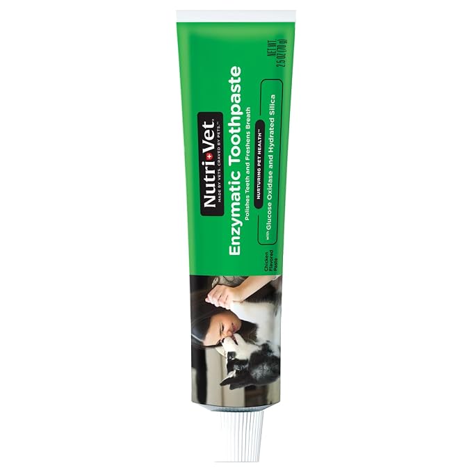 Enzymatic Dog Toothpaste, Plaque Remover for Teeth, Dog Breath Freshener, Tooth Whitening, Puppy Essentials, Made in the USA, Non-Foaming Chicken Flavor, 2.5 oz