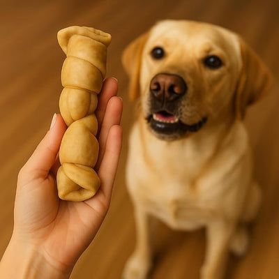 Wild Eats Water Buffalo Retriever Style Cheek Roll Dog Chews - 5 Pack (Long Lasting Chews, Treats, Bones for Aggressive Chewers & Large Dogs) Great Substitute Pig Ears Dogs