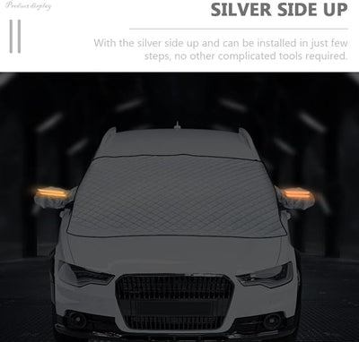Healifty Snow Windshield Cover for Car Protects Windshield from Frost Snow and Ice with Built-in Magnets Pe Aluminum Film Material Winter Sun Shade for Vehicle