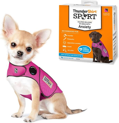 ThunderShirt for Dogs, XX Small, Fuchsia Sport - Dog Anxiety Relief Calming Vest
