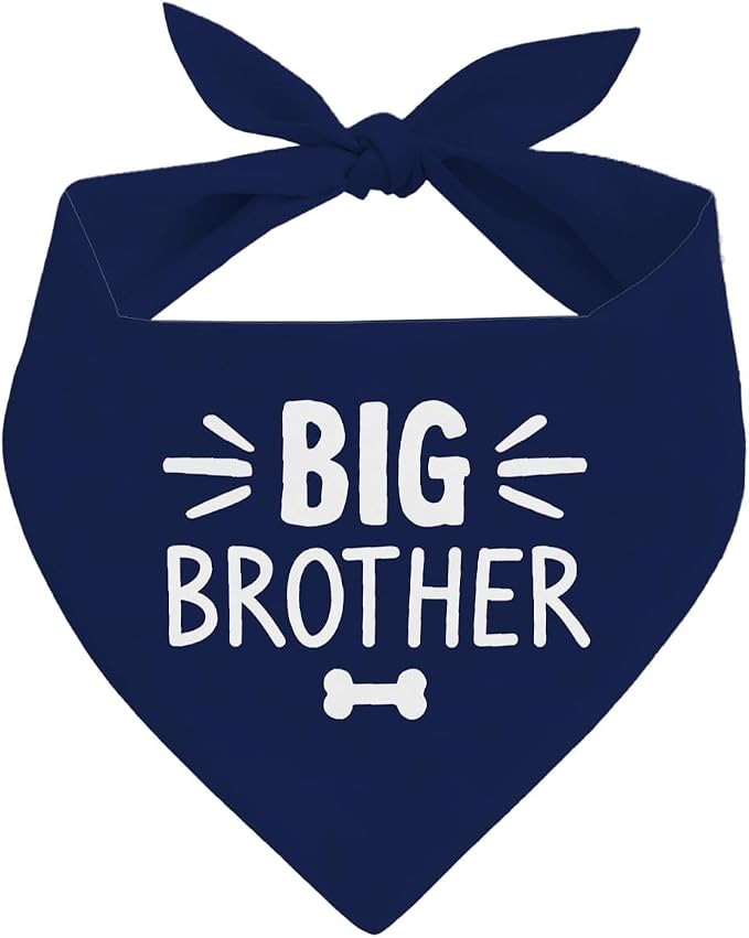 Big Brother Dog Bandana, Deep Blue Pet Dog Scarf Accessories, Pregnancy Announcement Big Brother Baby Reveal, Pet Dogs Triangle Scarf, Dogs Bandana for Small Medium
