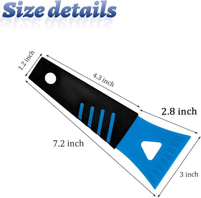 Ice Scraper for Car Windshield, 2PCS Plastic Handheld Vehicle Window Snow Frost LCE Remover Cleaning Freezer with Non-Slip Handle, Auto Freezer Shovel Defroster, Universal Fit (Sky Blue)