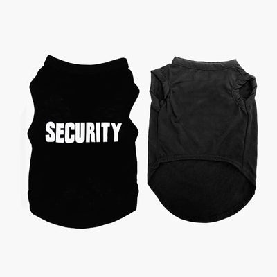 2Pack Small Puppy Security Costume Cotton Dog Shirt for Small Dog Boy Pet Clothes Security Puppy Black Vest T-Shirts Cat Top Tee Breathable Stretchy