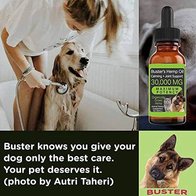 Busters Organic Hemp Oil 2Pack, 2Months Supply Treats for Dogs and Cats Perfect Ratio Omega 3 and 6 Made in USA Hip and Joint Health, Natural Relief, Calming