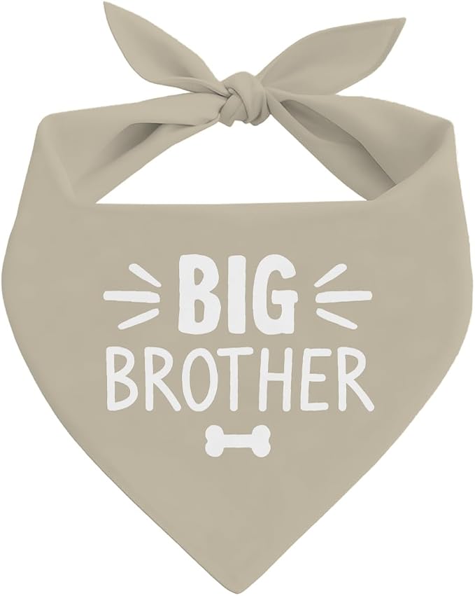 Big Brother Dog Bandana, Beige Pet Dog Scarf Accessories, Pregnancy Announcement Big Brother Baby Reveal, Pet Dogs Triangle Scarf, Dogs Bandana for Small Medium