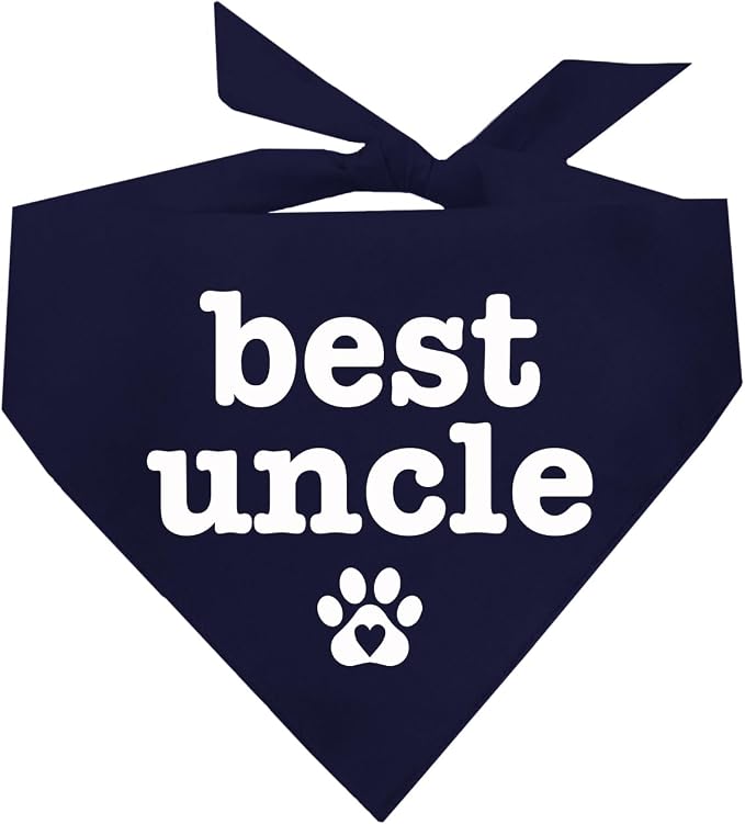Best Uncle Father's Day, Valentine's Day, Birthday Dog Bandana (Navy, OS 588)
