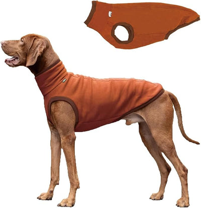 Sweatshirt for Vizsla/Weimaraner/Poodle/Dalmatian/German Dog, Reflective Sleeveless Warm Cotton Clothes for Big Dogs (Orange, X-Large(Chest 26.5'', Back 23''))