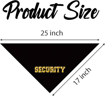 Security Dog Bandana, Black Gold Pet Dog Scarf Accessories, Pet Dogs Triangle Scarf, Dogs Bandana for Small Medium, Gifts for Pets Lovers, Suitable for Pets Boy Girls