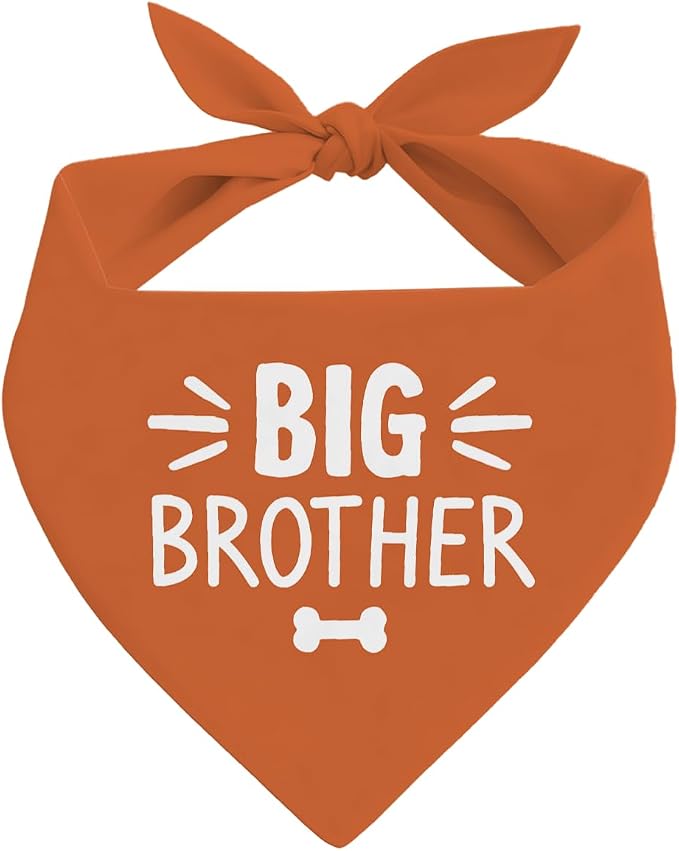 Big Brother Dog Bandana, Orange Pet Dog Scarf Accessories, Pregnancy Announcement Big Brother Baby Reveal, Pet Dogs Triangle Scarf, Dogs Bandana for Small Medium