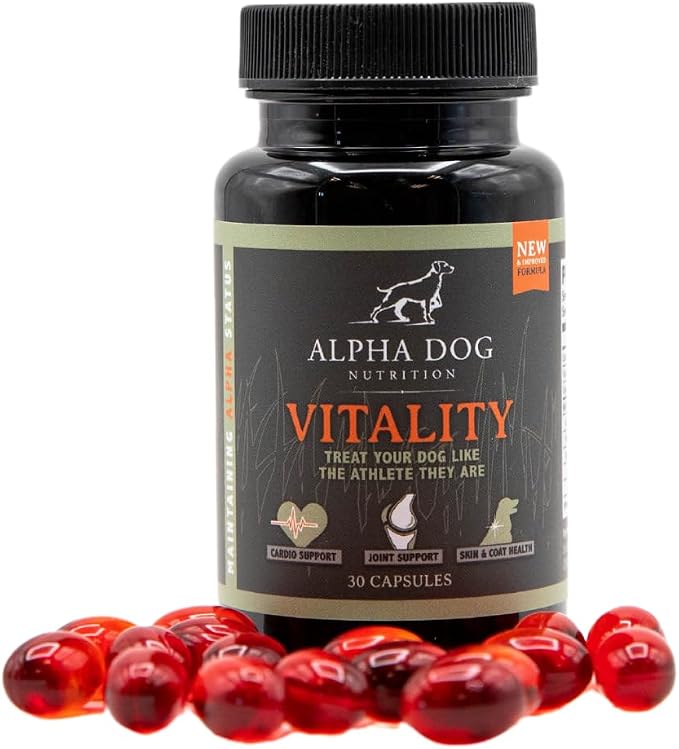 Krill Oil for Dogs - Vitality by – Reduces Dog Allergies, Itchiness, & Shedding – Promotes Healthy Skin and Coat
