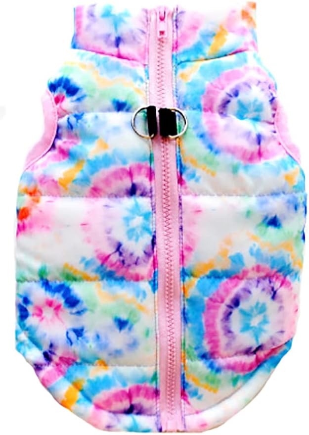 Winter Waterproof Windproof Reversible Dog Vest Coat Warm for Cold Weather Down Jacket Small Medium Dogs (Not Suitable Big Dogs) Y-1-rounds L L(Back:15.5'', Chest:20.5'', 11.5-13.0lbs)