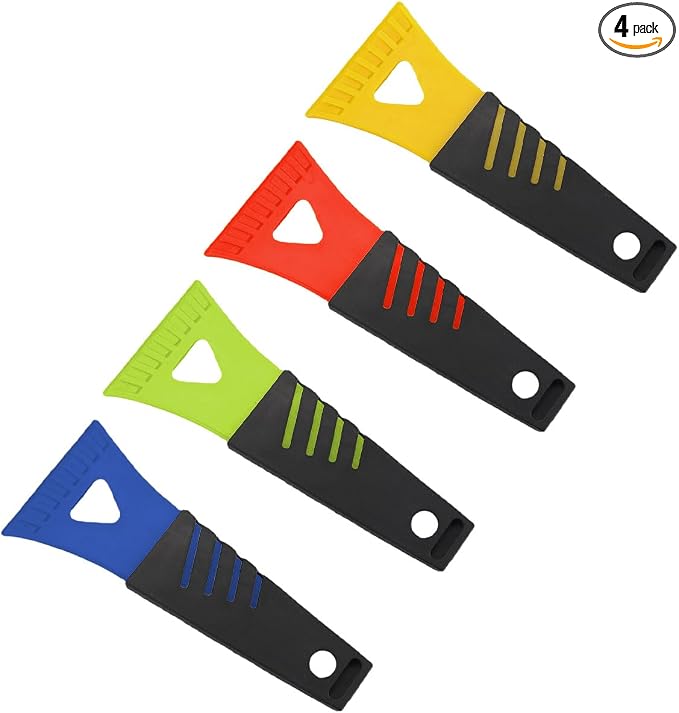 4PCS Ice Scraper for Car Windshield, No Scratch Plastic Ice Shovel Tools for Winter, Window Ice Snow Frost Removal Tool Accessories for Cars, Trucks, SUVs (4PCS)