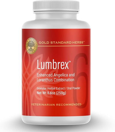 Lumbrex Joint Pain and Stiffness Relief Supplement for Dogs by Gold Standard Herbs, All Natural Angelica Root and Loranthus, 250 gram Powder