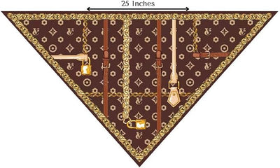 Luxury Dog Bandana Scarf for Small & Medium Dogs – Designer-Inspired Pet Neck Scarf, Soft Fabric Stylish Dog Accessory, Fashionable Puppy Bandana for Everyday Wear & Gifting (Small, Chewy Pawtton)