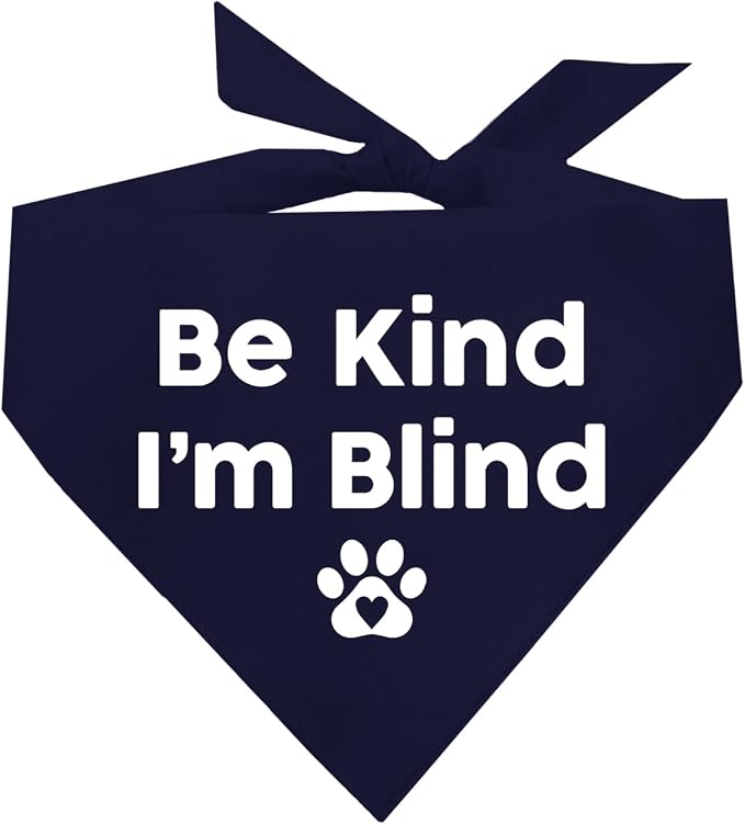 Be Kind I'm Blind Dog Bandana (Navy, OS 352)