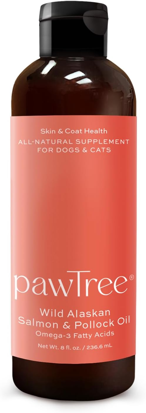 Salmon Oil-Dog and Cat Fish Oil Supplement-Ideal for Excessive Shedding Control, Seasonal Allergies, Itch Relief, Dry, Irritated Skin. with Heart-Healthy Omega-3 & Omega-6 Fatty Acids.