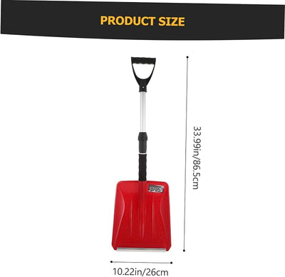 VANZACK Portable Retractable Snow Shovel for Vehicle Compact Plastic Snow Tool Aluminum Handle for Car Trunk Emergency Use