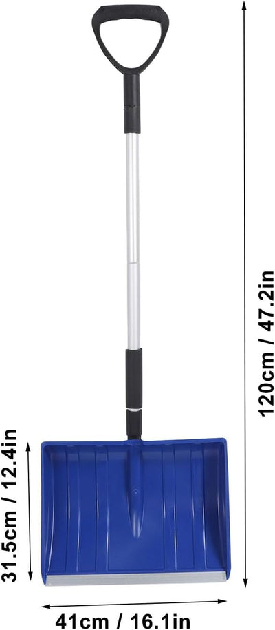 Snow Shovel Detachable Lightweight Portable Heavy Duty Adjustable Length Emergency Car Garden Camping Outdoor Aluminum PP Material 47.2 Inch (Blue)