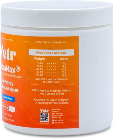 Vetr's Toltramax Toltrazuril Powder for Horses, Dogs, Cats, 100g (2.5%, Chicken)
