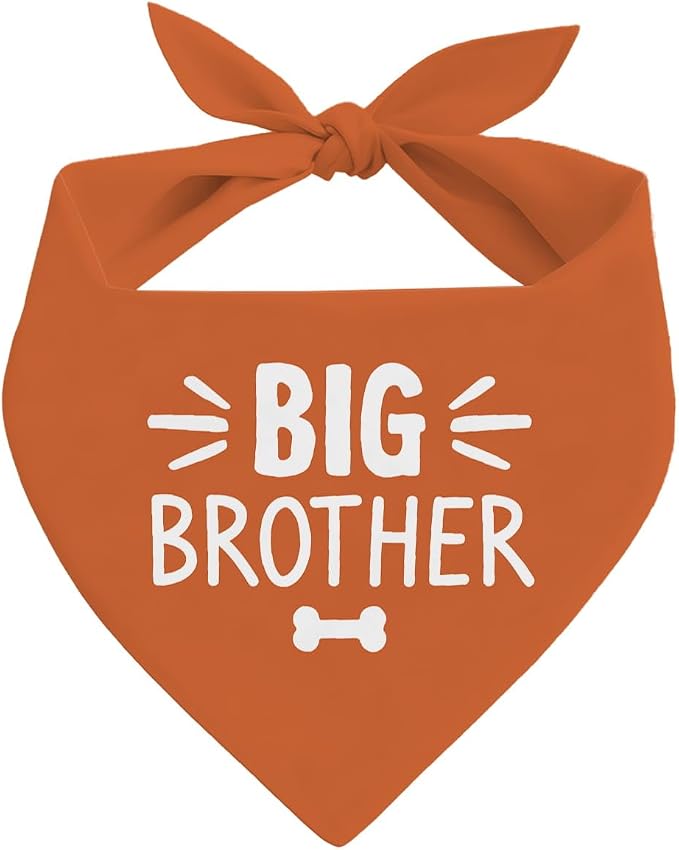 Big Brother Dog Bandana, Orange Pet Dog Scarf Accessories, Pregnancy Announcement Big Brother Baby Reveal, Pet Dogs Triangle Scarf, Dogs Bandana for Small Medium