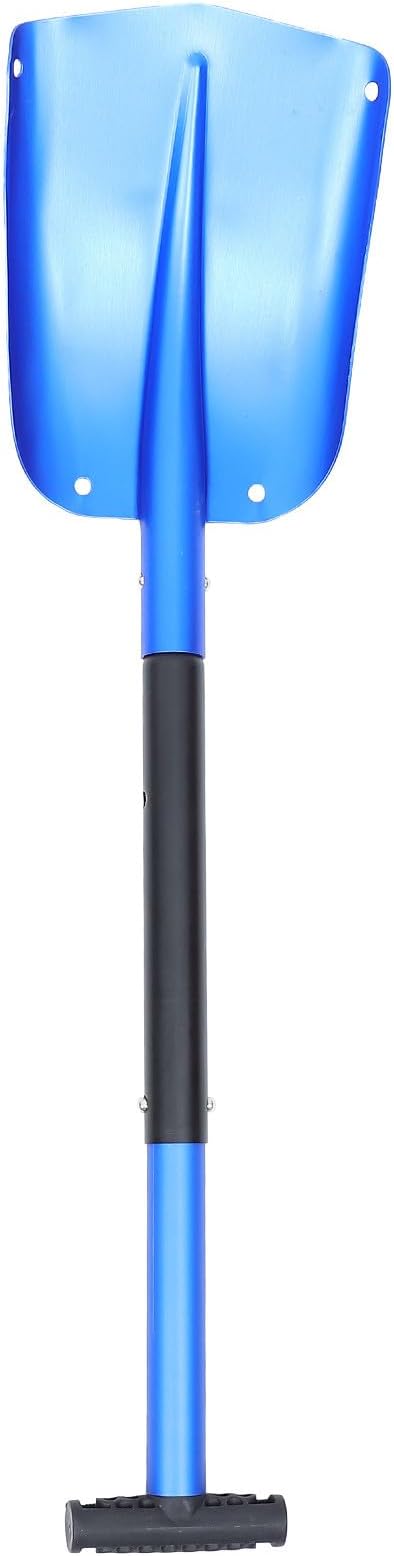 Homoyoyo Aluminum Alloy Foldable Snow Shovel and Detachable Ice Shovel for Winter Snow Removal Portable Multi-Function with Blue Handle Compact Tool for Car and Outdoor Use