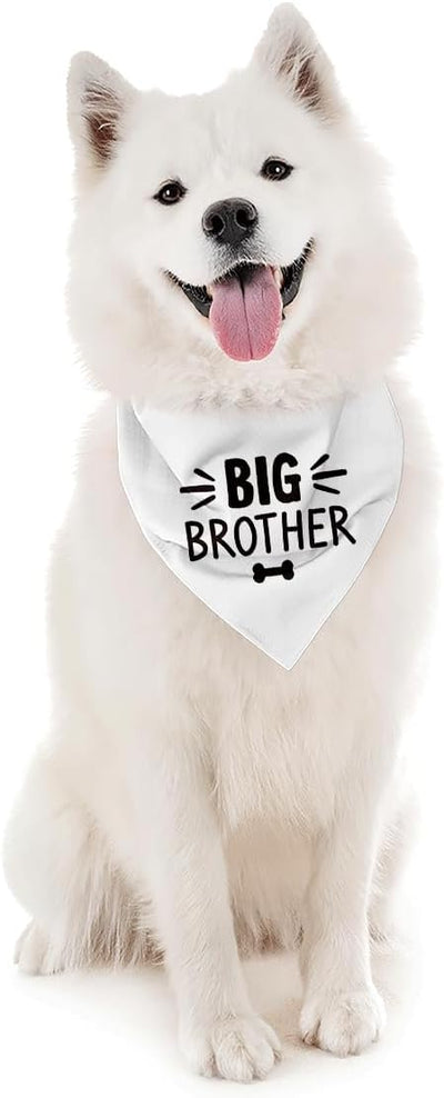 Big Brother Dog Bandana, White Pet Dog Scarf Accessories, Pregnancy Announcement Big Brother Baby Reveal, Pet Dogs Triangle Scarf, Dogs Bandana for Small Medium