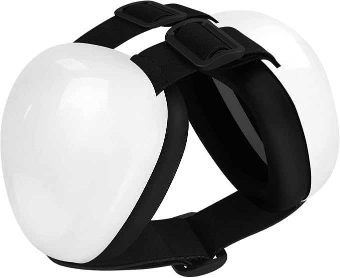 derYEP Dog Earmuffs for Hearing Protection 29dB NRR Ear Muffs Noise Protection (Small, White)