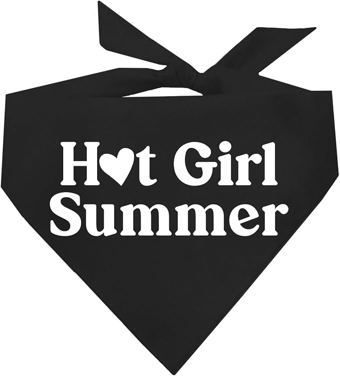 Hot Girl Summer Dog Bandana (Black, XS 310)