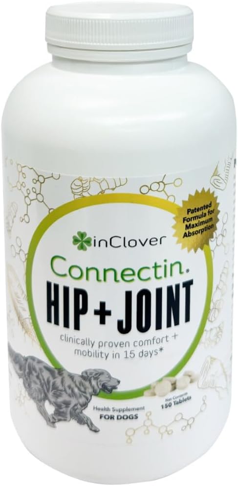 Connectin Natural Hip & Joint Supplement for Dogs with Glucosamine, Chondroitin & Hyaluronic Acid - Tablet for Dog Mobility, Comfort & Active Lifestyle Support, 150 Count