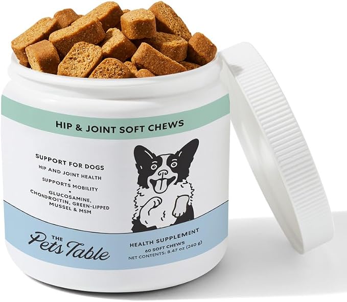 Hip & Joint Soft Chews Duck Flavored Mobility Supplement for Dogs, Joint Support Supplement with Glucosamine, 60 Chews for Healthy Joints and Mobility